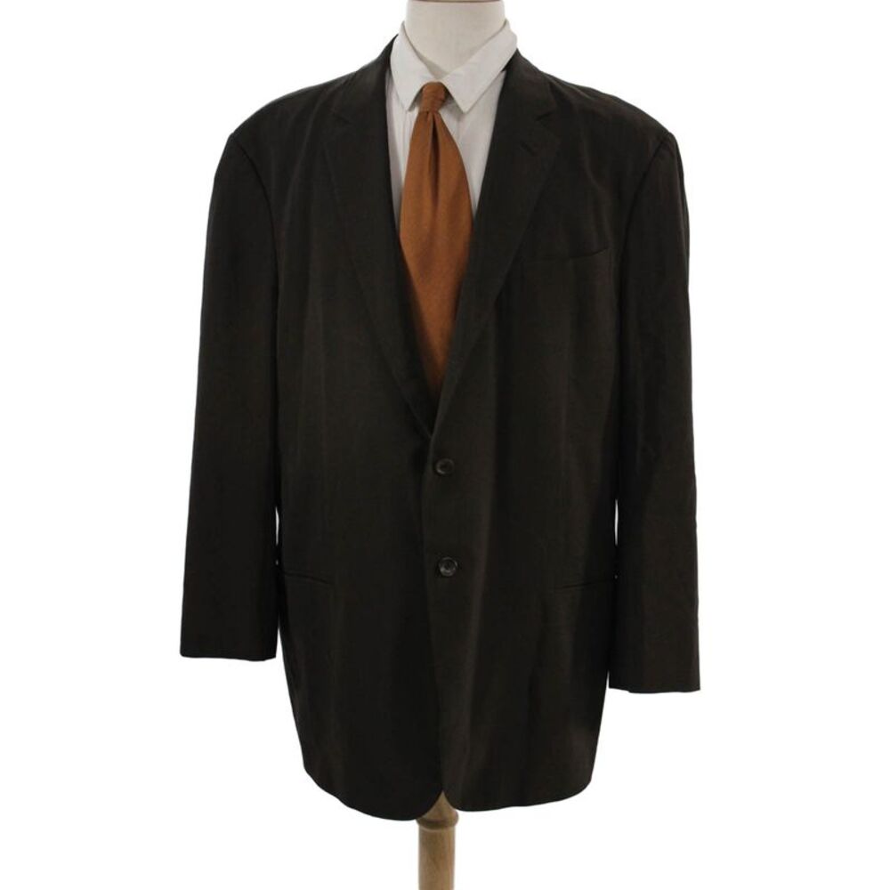 Giorgio Armani Mens Black Suit Jacket Button Big & Tall Size 50